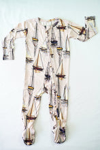 Load image into Gallery viewer, Seas The Day Footie Zippered One Piece
